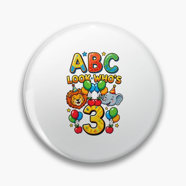 Item preview, colorful abc look whos 3 toddler birthday theme designed and sold by ArtDesignTp.