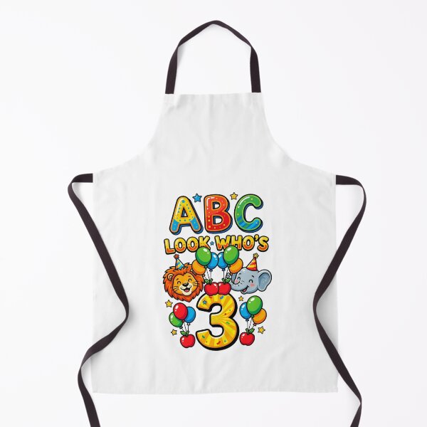 Item preview, colorful abc look whos 3 toddler birthday theme designed and sold by ArtDesignTp.