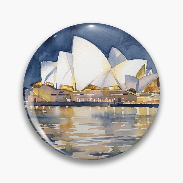 Item preview, Sydney Opera House at Night — Watercolour Style designed and sold by InkAndLatitude.
