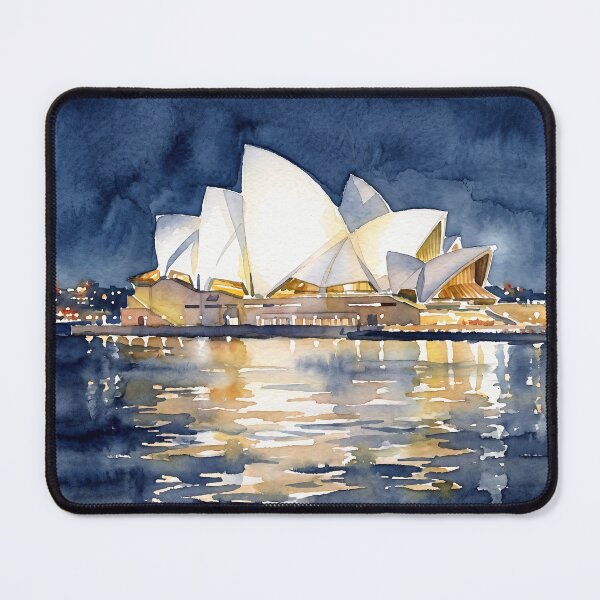 Item preview, Sydney Opera House at Night — Watercolour Style designed and sold by InkAndLatitude.