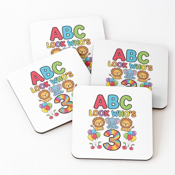 Item preview, playful abc 3rd birthday look whos three design designed and sold by ArtDesignTp.