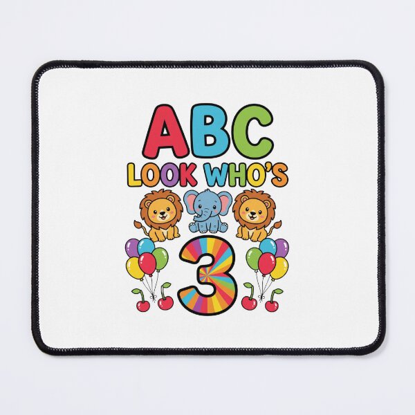 Item preview, playful abc 3rd birthday look whos three design designed and sold by ArtDesignTp.