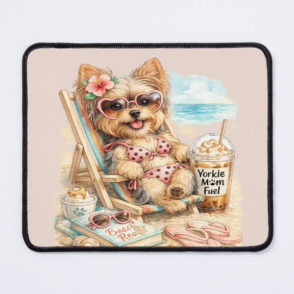 Item preview, Cute Yorkie Mom Fuel Beach Summer Dog Lover Iced Coffee Aesthetic designed and sold by tamdevo1.