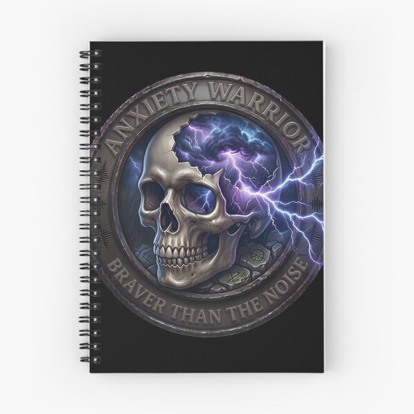 Item preview, Anxiety Warrior - Braver Than The Noise Internal Storm Skull Emblem designed and sold by TheCrookedHorns.