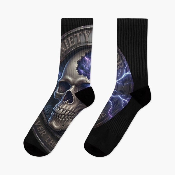 Item preview, Anxiety Warrior - Braver Than The Noise Internal Storm Skull Emblem designed and sold by TheCrookedHorns.