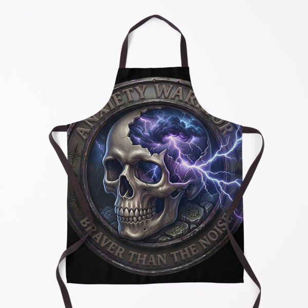 Item preview, Anxiety Warrior - Braver Than The Noise Internal Storm Skull Emblem designed and sold by TheCrookedHorns.
