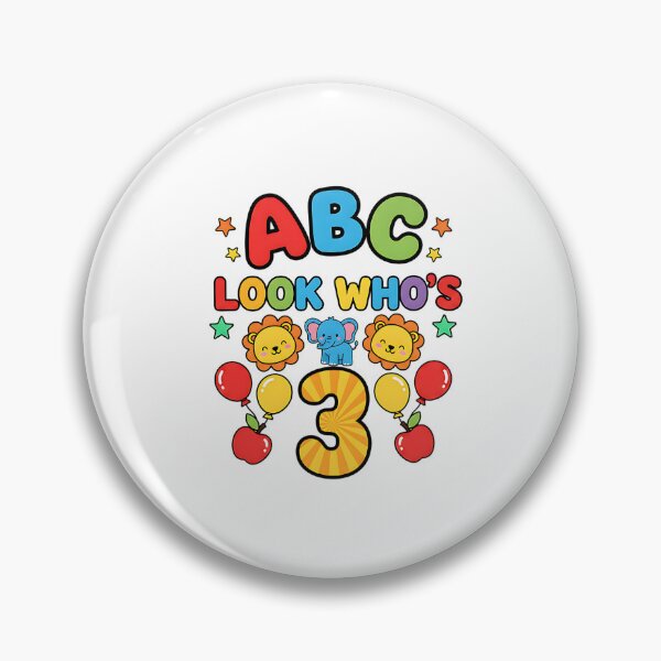 Item preview, abc letters look whos three cute birthday toddler designed and sold by ArtDesignTp.