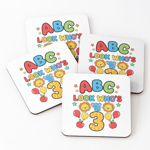 Item preview, abc letters look whos three cute birthday toddler designed and sold by ArtDesignTp.