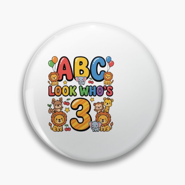 Item preview, look whos 3 alphabet birthday cute kids design designed and sold by ArtDesignTp.
