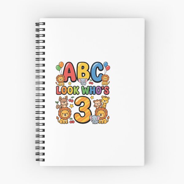 Item preview, look whos 3 alphabet birthday cute kids design designed and sold by ArtDesignTp.