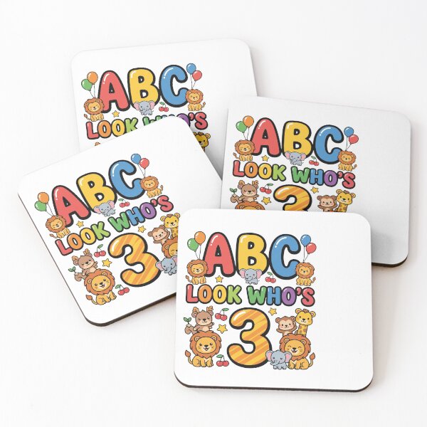 Item preview, look whos 3 alphabet birthday cute kids design designed and sold by ArtDesignTp.
