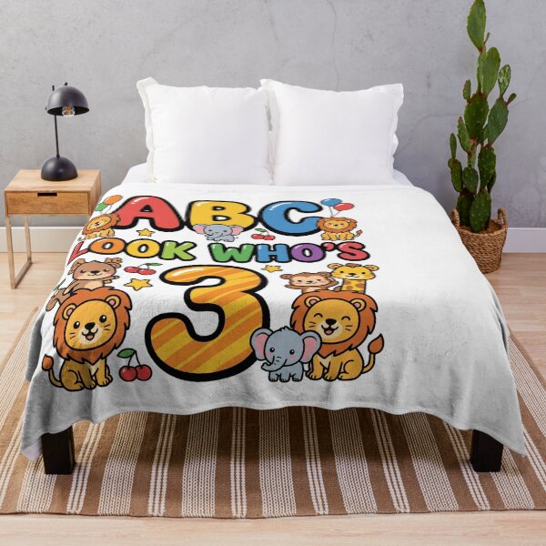 Item preview, look whos 3 alphabet birthday cute kids design designed and sold by ArtDesignTp.