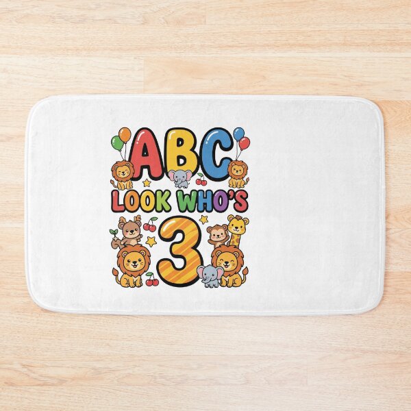 Item preview, look whos 3 alphabet birthday cute kids design designed and sold by ArtDesignTp.