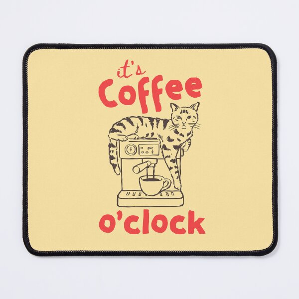 Item preview, It’s coffee o clock cat coffee machine art designed and sold by All That Jazz Store.