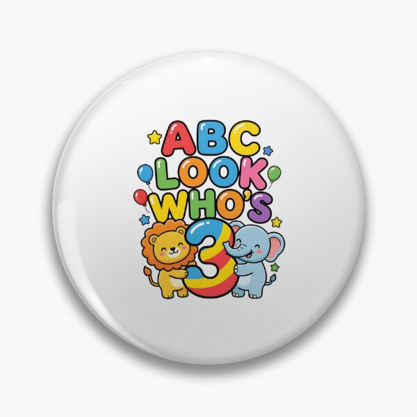 Item preview, cute abc 3rd birthday look whos three toddler art designed and sold by ArtDesignTp.