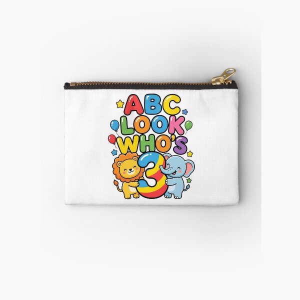 Item preview, cute abc 3rd birthday look whos three toddler art designed and sold by ArtDesignTp.