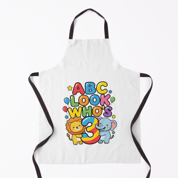 Item preview, cute abc 3rd birthday look whos three toddler art designed and sold by ArtDesignTp.