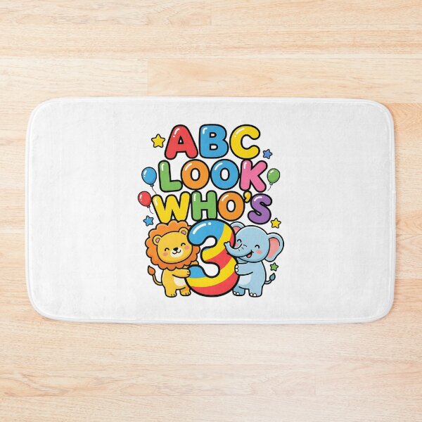Item preview, cute abc 3rd birthday look whos three toddler art designed and sold by ArtDesignTp.