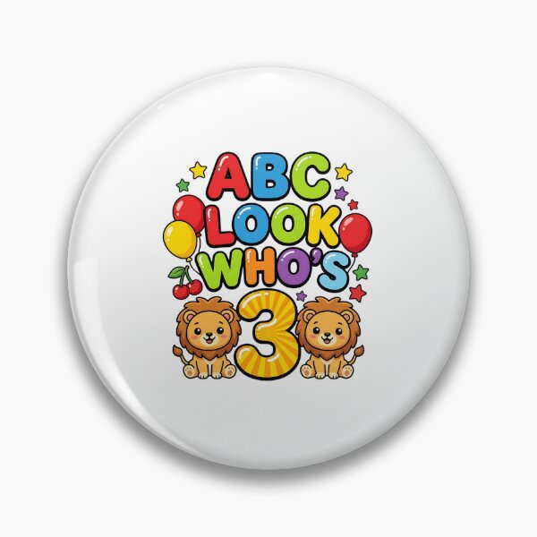 Item preview, alphabet abc look whos three cute birthday theme designed and sold by ArtDesignTp.