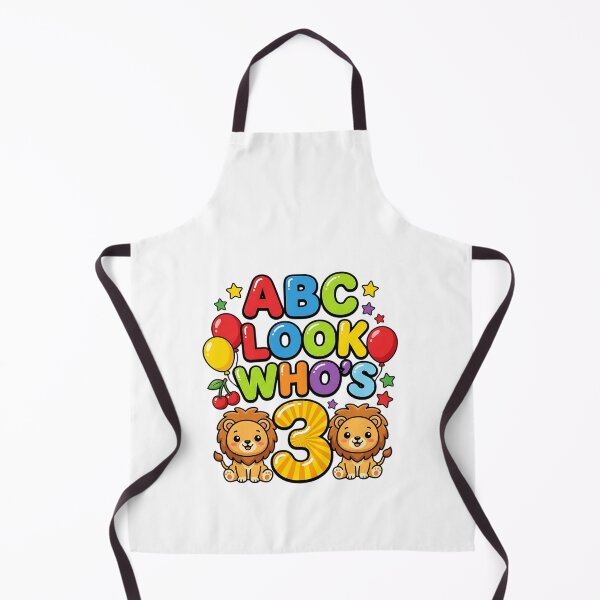 Item preview, alphabet abc look whos three cute birthday theme designed and sold by ArtDesignTp.
