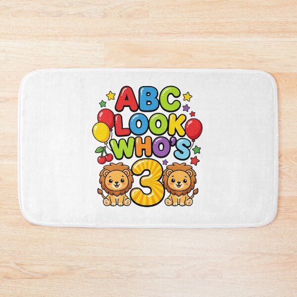 Item preview, alphabet abc look whos three cute birthday theme designed and sold by ArtDesignTp.
