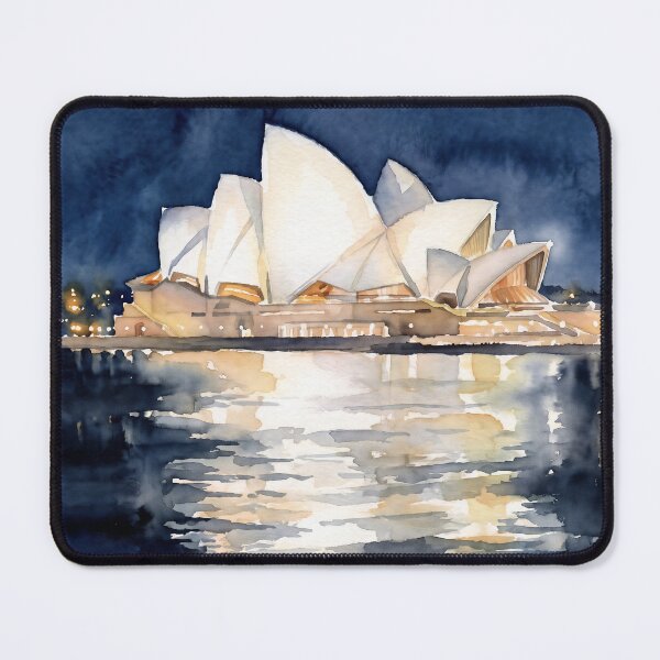 Item preview, Sydney Opera House at Night — Watercolour Style Portrait designed and sold by InkAndLatitude.