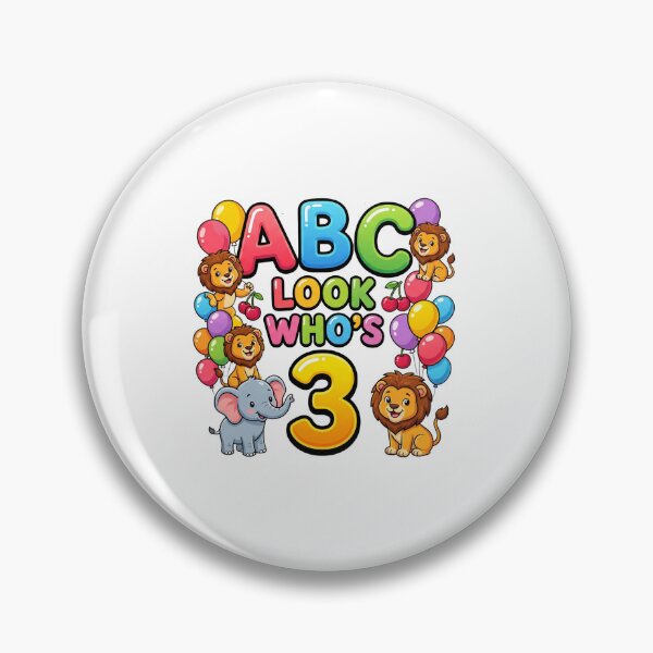 Item preview, abc look whos 3 birthday alphabet cute toddler designed and sold by ArtDesignTp.