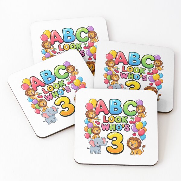 Item preview, abc look whos 3 birthday alphabet cute toddler designed and sold by ArtDesignTp.