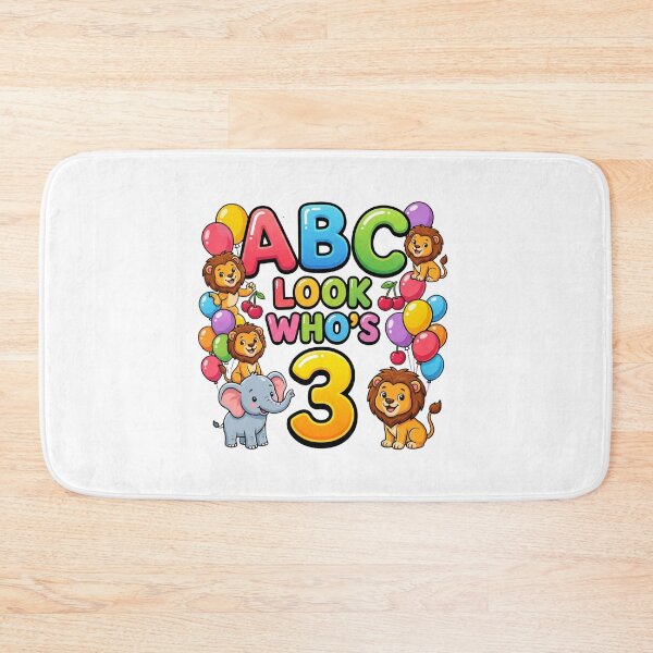 Item preview, abc look whos 3 birthday alphabet cute toddler designed and sold by ArtDesignTp.
