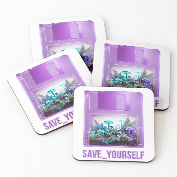 Item preview, Mushroom Terrarium Floppy Disk Save Yourself Art designed and sold by krish-prints.