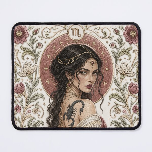 Item preview, Scorpio Zodiac Woman | Medieval Fantasy Faux Embroidery Art designed and sold by doinitzart.
