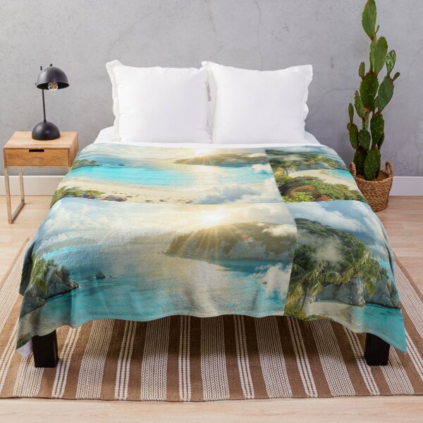 Item preview, Dreamy Tropical Lagoon Paradise at Sunrise designed and sold by islam gamal.