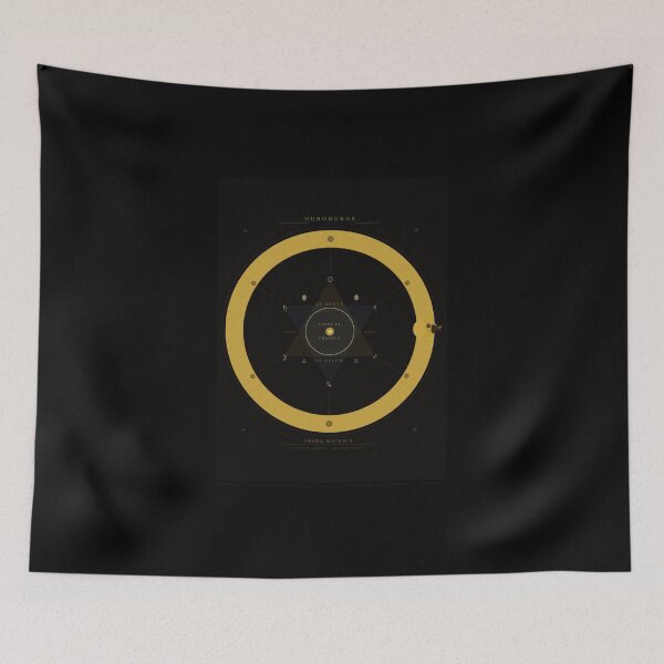 Item preview, Ouroboros Alchemical Hexagram Dark Occult Art designed and sold by Kupeliemre.