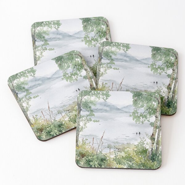 Item preview, Loch Lomond Morning Mist, Scotland — Watercolour Style designed and sold by InkAndLatitude.