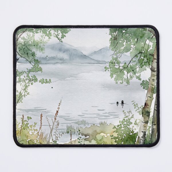 Item preview, Loch Lomond Morning Mist, Scotland — Watercolour Style designed and sold by InkAndLatitude.