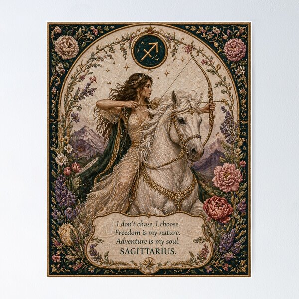 Item preview,  Sagittarius Zodiac Archer | Medieval Fantasy Faux Embroidery Art designed and sold by doinitzart.