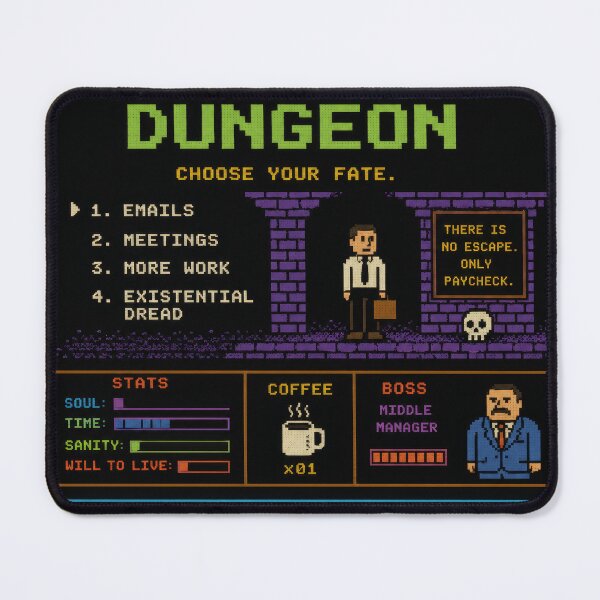 Item preview, Corporate Dungeon – Retro Office RPG Pixel Art | Dark Humor Gaming Design designed and sold by 4TinyPaws.