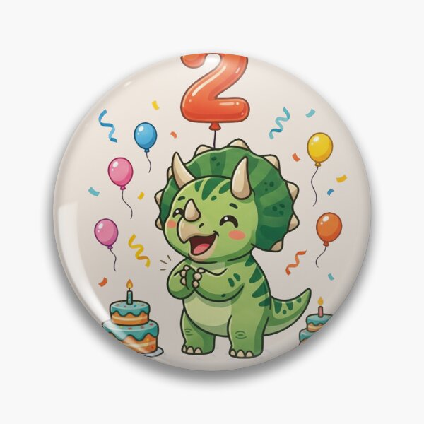 Item preview, Cute Green Triceratops Second Birthday Party designed and sold by Tronstell.