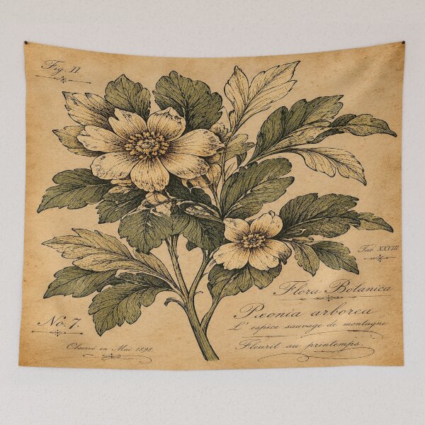 Item preview, Vintage Botanical Art Print – Paeonia Arborea Antique Floral Illustration designed and sold by Oraibi.