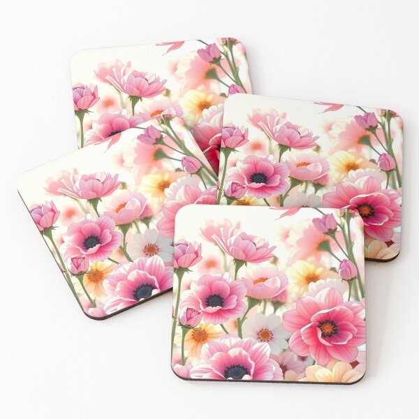 Artikelvorschau, Märchenhafte Fantasie, pastellrosa Blumen, fröhliche digitale Kunst entworfen und verkauft von DEC02.