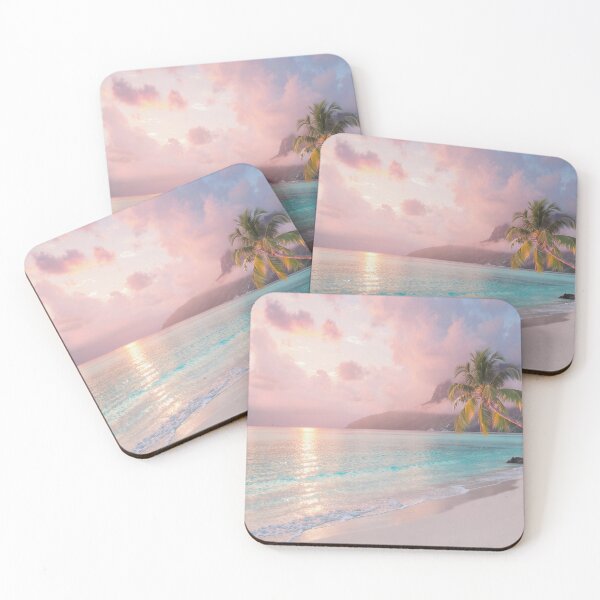 Item preview, Pastel Pink Sunset Tropical Beach designed and sold by islam gamal.