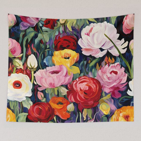 Item preview, Colorfully Vibrant Joyful Flowers Impressionism-Style Digital Art designed and sold by DEC02.