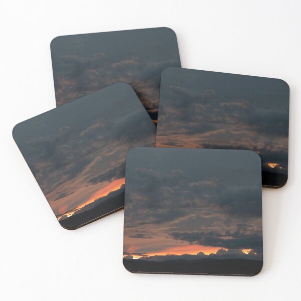 Item preview, Fiery Sunset Behind Mountain Peaks designed and sold by KillNFuel.