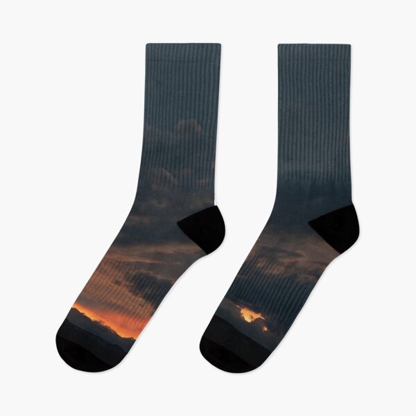 Item preview, Fiery Sunset Behind Mountain Peaks designed and sold by KillNFuel.