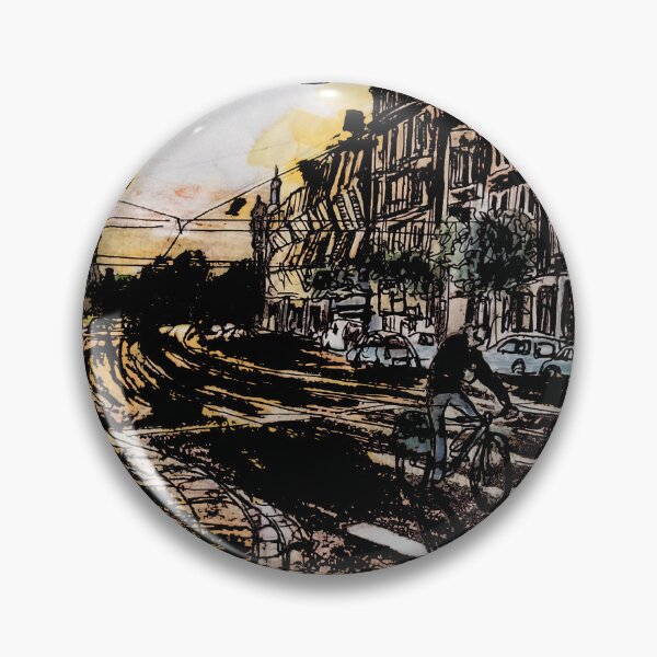 Item preview, Cyclists on Alaunstrasse – Dresden Neustadt 01099 Urban Sketch designed and sold by UMA Urban Sketch.