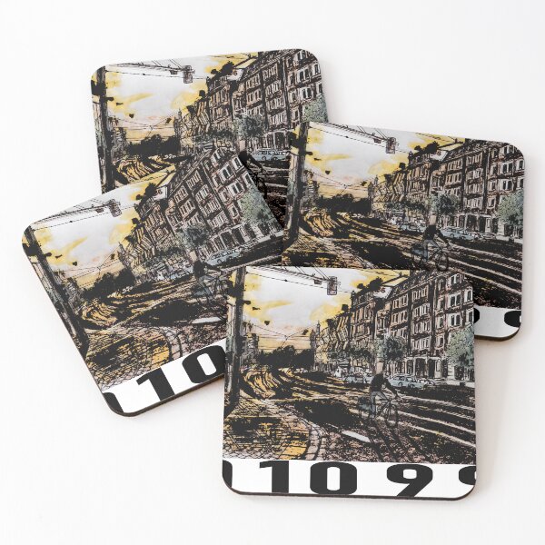 Item preview, Cyclists on Alaunstrasse – Dresden Neustadt 01099 Urban Sketch designed and sold by UMA Urban Sketch.