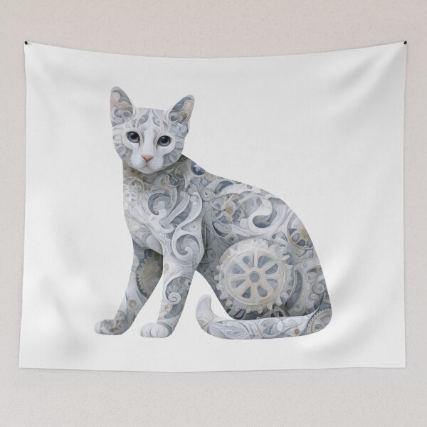 Item preview, Steampunk Ornamental Cat Intricate Fantasy Art designed and sold by olenapetol.