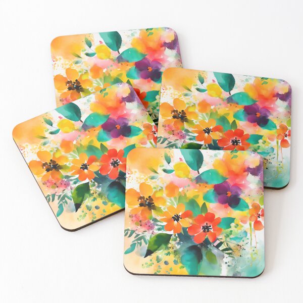 Item preview, Vibrantly Colorful Floral Watercolor-Style Abstract Digital Art  designed and sold by DEC02.