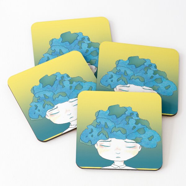 Item preview, Dreamlike Surreal Portrait with Abstract Blue Hair designed and sold by Moni-Ireland.