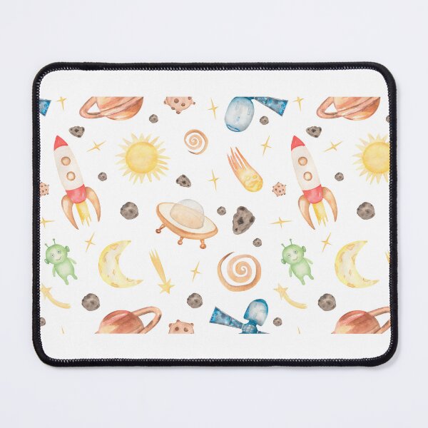 Item preview, Cute Watercolor Outer Space - Whimsical Rockets and Planets Pattern designed and sold by nora8820.